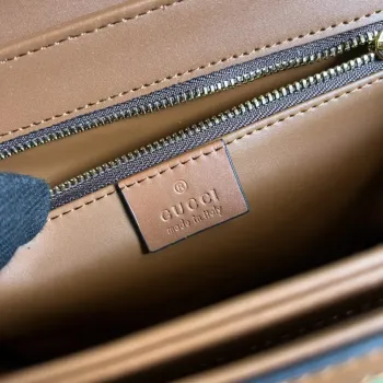 Gucci Horsebit 1955 ramenní taška 602204 švestková s hnědou kůží