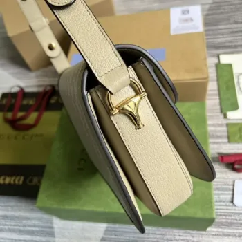 Gucci Horsebit 1955 ramenní taška 602204 béžová s béžovou kůží