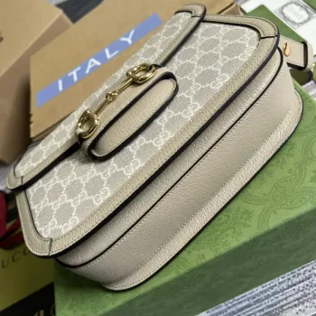 Gucci Horsebit 1955 ramenní taška 602204 béžová s béžovou kůží
