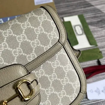 Gucci Horsebit 1955 ramenní taška 602204 béžová s béžovou kůží