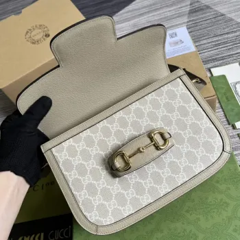 Gucci Horsebit 1955 ramenní taška 602204 béžová s béžovou kůží