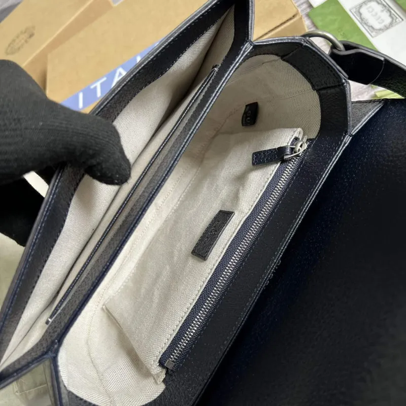 Gucci Horsebit 1955 ramenní taška 602204 béžová s černou kůží