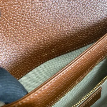 Gucci Horsebit 1955 ramenní taška 602204 modrá s hnědou kůží