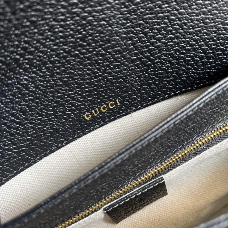 Gucci Horsebit 1955 ramenní taška 602204 Černá a slonovinová GG denim jacquard
