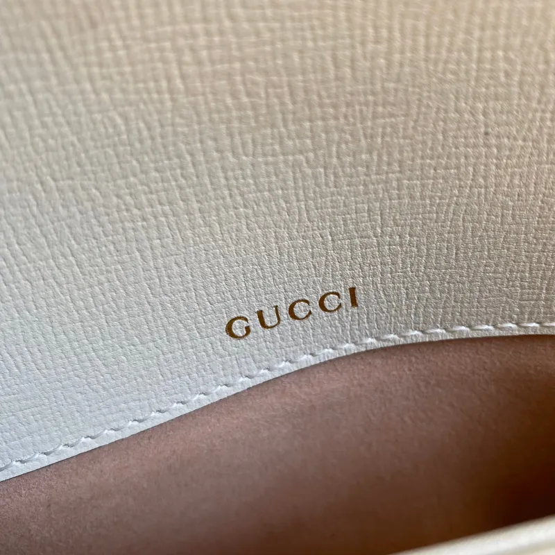 Gucci Horsebit 1955 ramenní taška 602204 béžová s bílou kůží