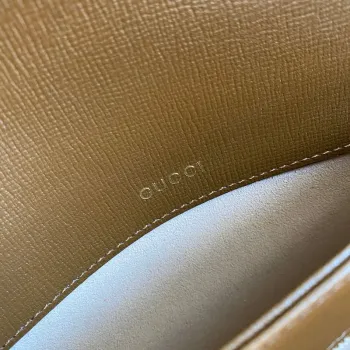 Gucci Horsebit 1955 ramenní taška 602204 Béžová s hnědou kůží