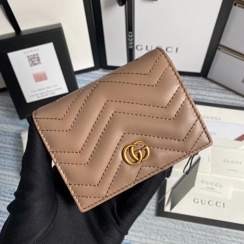 Gucci 466492 GG Marmont pouzdro na karty v světle růžové barvě
