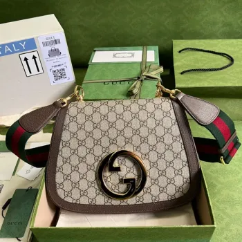 Gucci 699210 Blondie střední kabelka přes rameno Béžová GG Supreme plátno