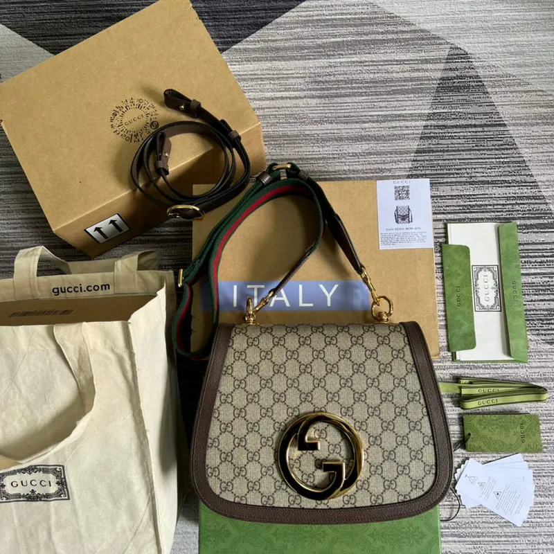 Gucci 699210 Blondie střední kabelka přes rameno Béžová GG Supreme plátno