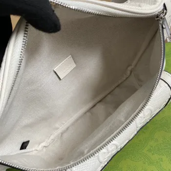 Gucci 645093 GG embosovaná ledvinka Bílá GG embosovaná kůže