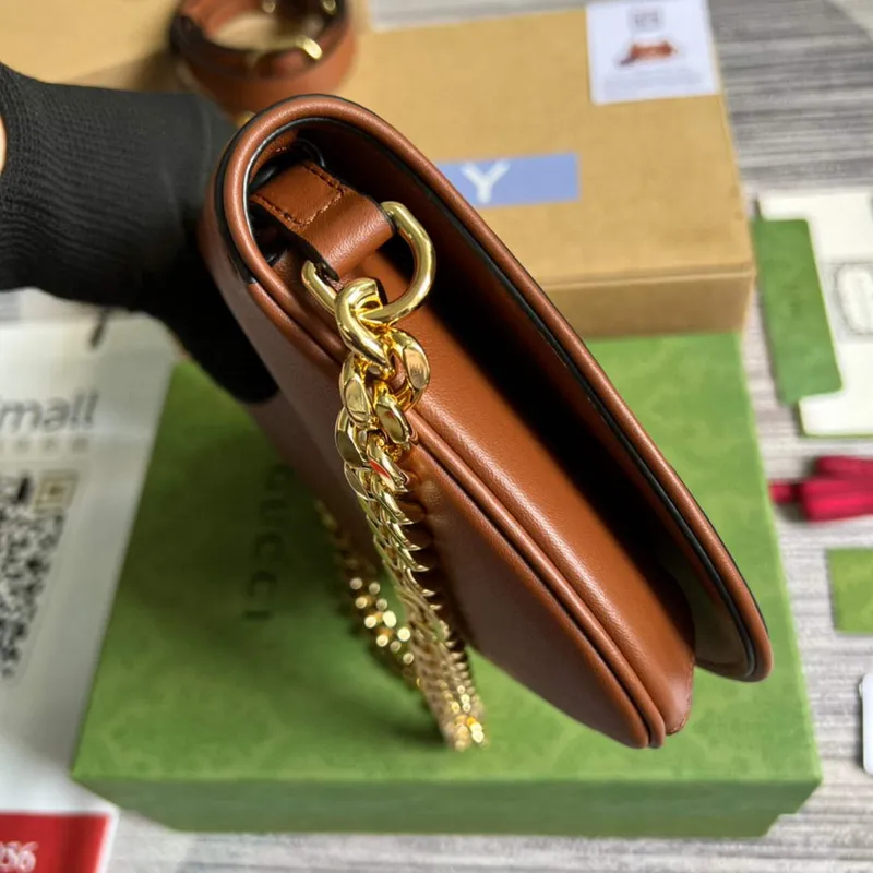 Gucci 699268 Blondie kabelka přes rameno Světle hnědá kůže