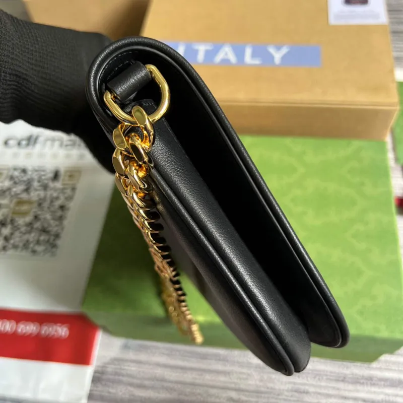 Gucci 699268 Blondie ramenní taška černá kůže