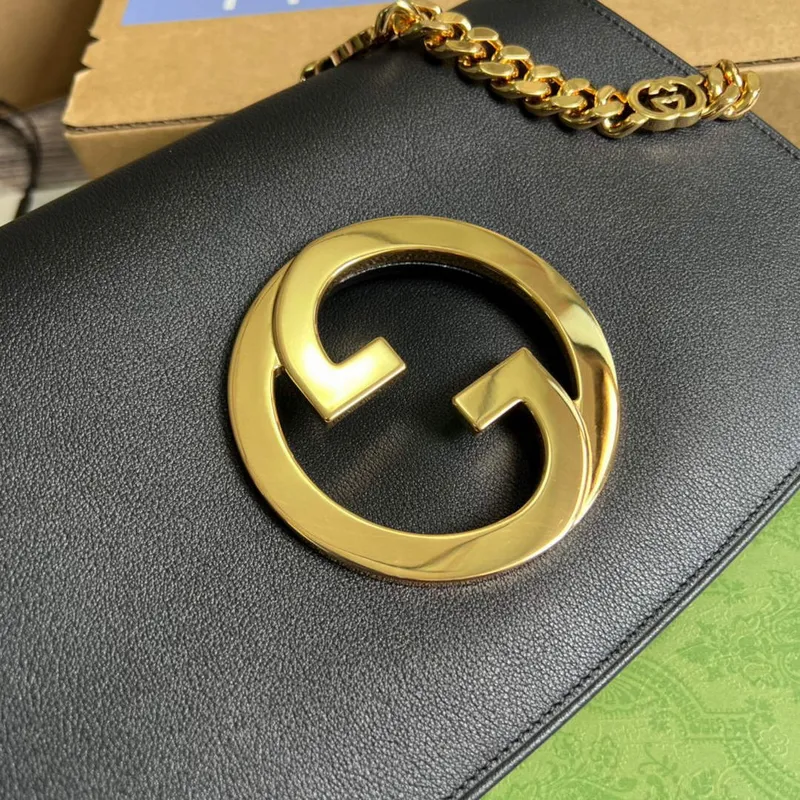 Gucci 699268 Blondie ramenní taška černá kůže