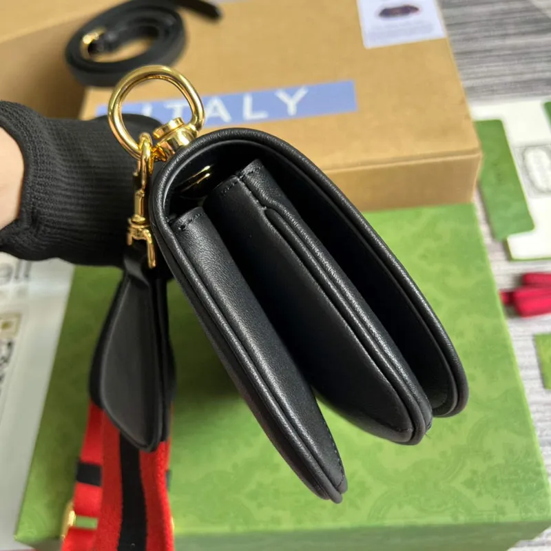 Gucci 698643 Blondie mini taška v černé kůži