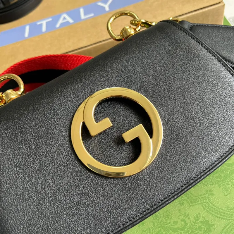 Gucci 698643 Blondie mini taška v černé kůži