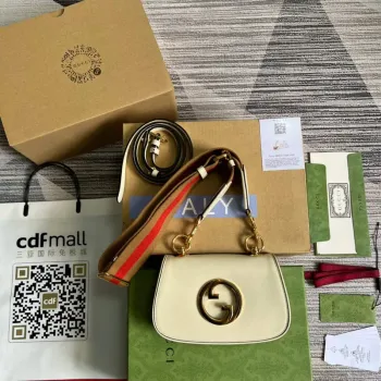 Gucci 698643 Blondie mini taška z bílé kůže