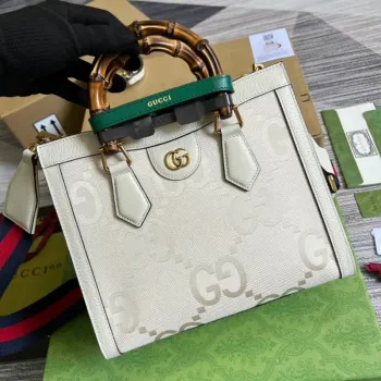 Gucci 702721 Diana Malá Taška Tote GG bílá kůže