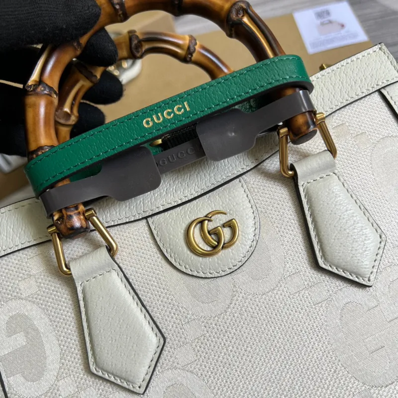 Gucci 702721 Diana Malá Taška Tote GG bílá kůže