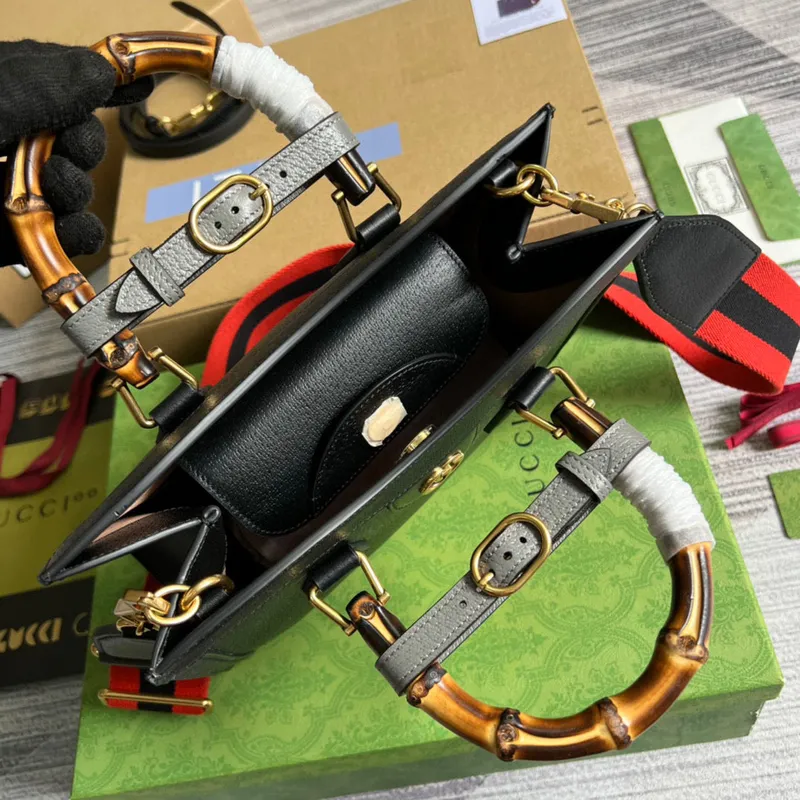 Gucci 702721 Diana Malá Taška Tote Černá kůže