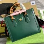 Gucci 702721 Diana Malá Taška přes Rameno Zelená Kůže