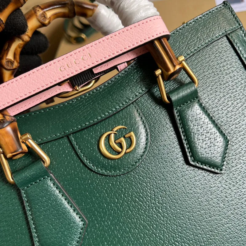 Gucci 702721 Diana Malá Taška přes Rameno Zelená Kůže
