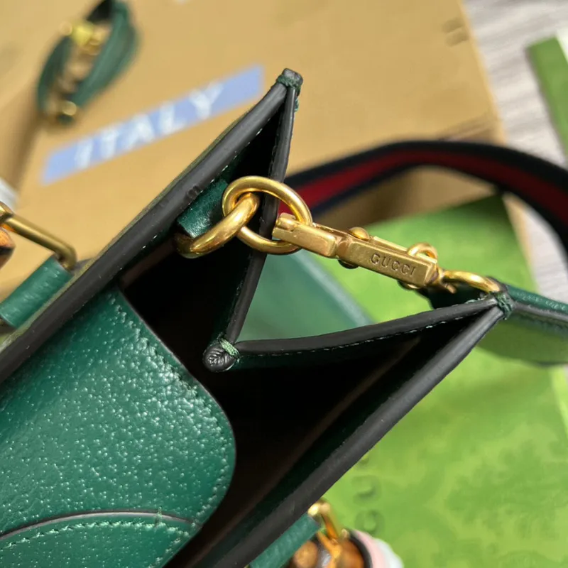 Gucci 702721 Diana Malá Taška přes Rameno Zelená Kůže