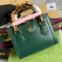 Gucci 702732 Diana Mini Tote Bag Zelená kůže