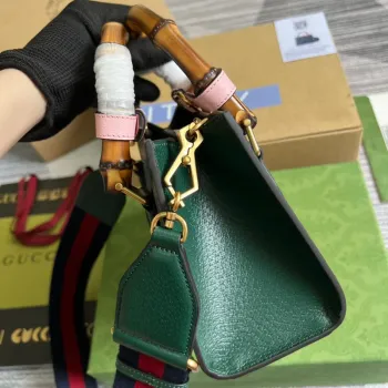 Gucci 702732 Diana Mini Tote Bag Zelená kůže