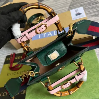 Gucci 702732 Diana Mini Tote Bag Zelená kůže