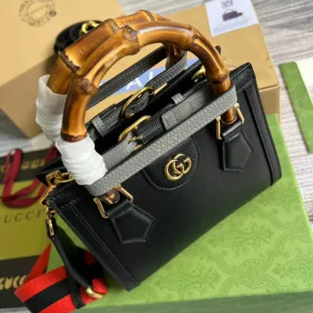 Gucci 702732 Gucci Diana Mini Tote Bag černá kůže