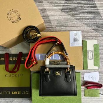 Gucci 702732 Gucci Diana Mini Tote Bag černá kůže