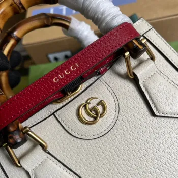 Gucci 702732 Gucci Diana Mini Tote Bag Bílá kůže