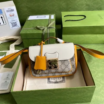 Gucci 658487 Mini Taška s Zámkem Béžová