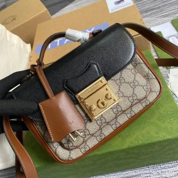 Gucci 658487 Mini Taška s Zámkem Černá