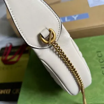 Gucci 699514 GG Marmont mini taška ve tvaru půlměsíce bílá