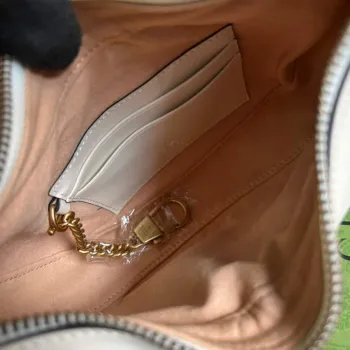 Gucci 699514 GG Marmont mini taška ve tvaru půlměsíce bílá