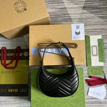 Gucci 699514 GG Marmont mini taška ve tvaru půlměsíce černá