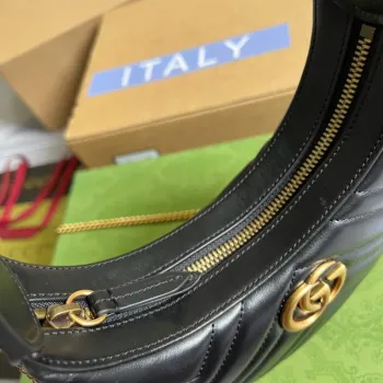 Gucci 699514 GG Marmont mini taška ve tvaru půlměsíce černá