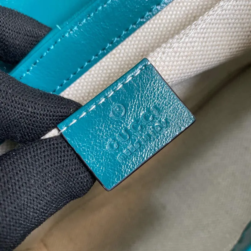 Gucci 446744 GG Marmont Mini Matelassé Kabelka přes rameno Tmavě modrá