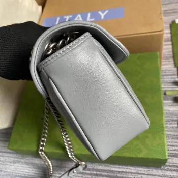 Gucci 446744 GG Marmont Mini Kabelka přes rameno Šedá