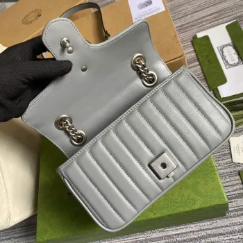 Gucci 446744 GG Marmont Mini Kabelka přes rameno Šedá