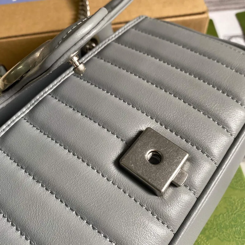 Gucci 446744 GG Marmont Mini Kabelka přes rameno Šedá