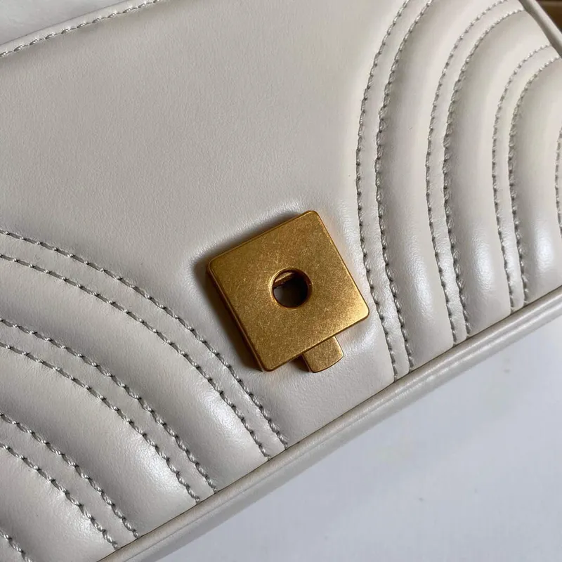 Gucci 446744 GG Marmont Matelassé Mini Taška Bílá