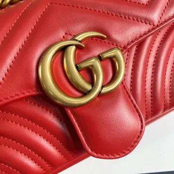 Gucci 446744 GG Marmont Matelassé Mini Taška Červená