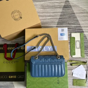 Gucci 446744 GG Marmont Matelassé Mini Taška Modrá