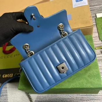Gucci 446744 GG Marmont Matelassé Mini Taška Modrá