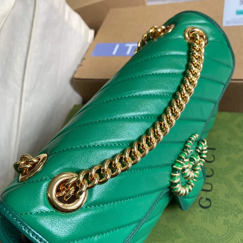 Gucci 443497 GG Marmont Malá Kabelka Přes Rameno Zelená
