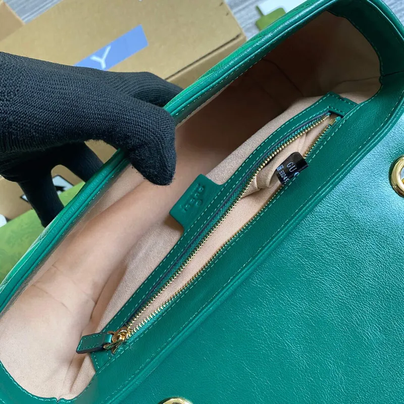 Gucci 443497 GG Marmont Malá Kabelka Přes Rameno Zelená