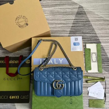 Gucci 443497 GG Marmont Malá Kabelka Přes Rameno Modrá
