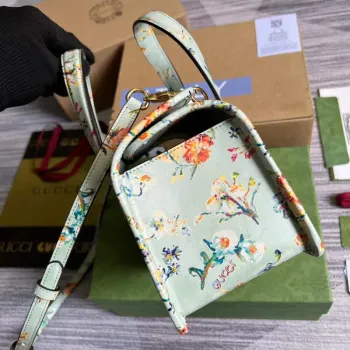 Gucci 645453 Gucci Horsebit 1955 Mini Taška s Horním Držadlem Zelená